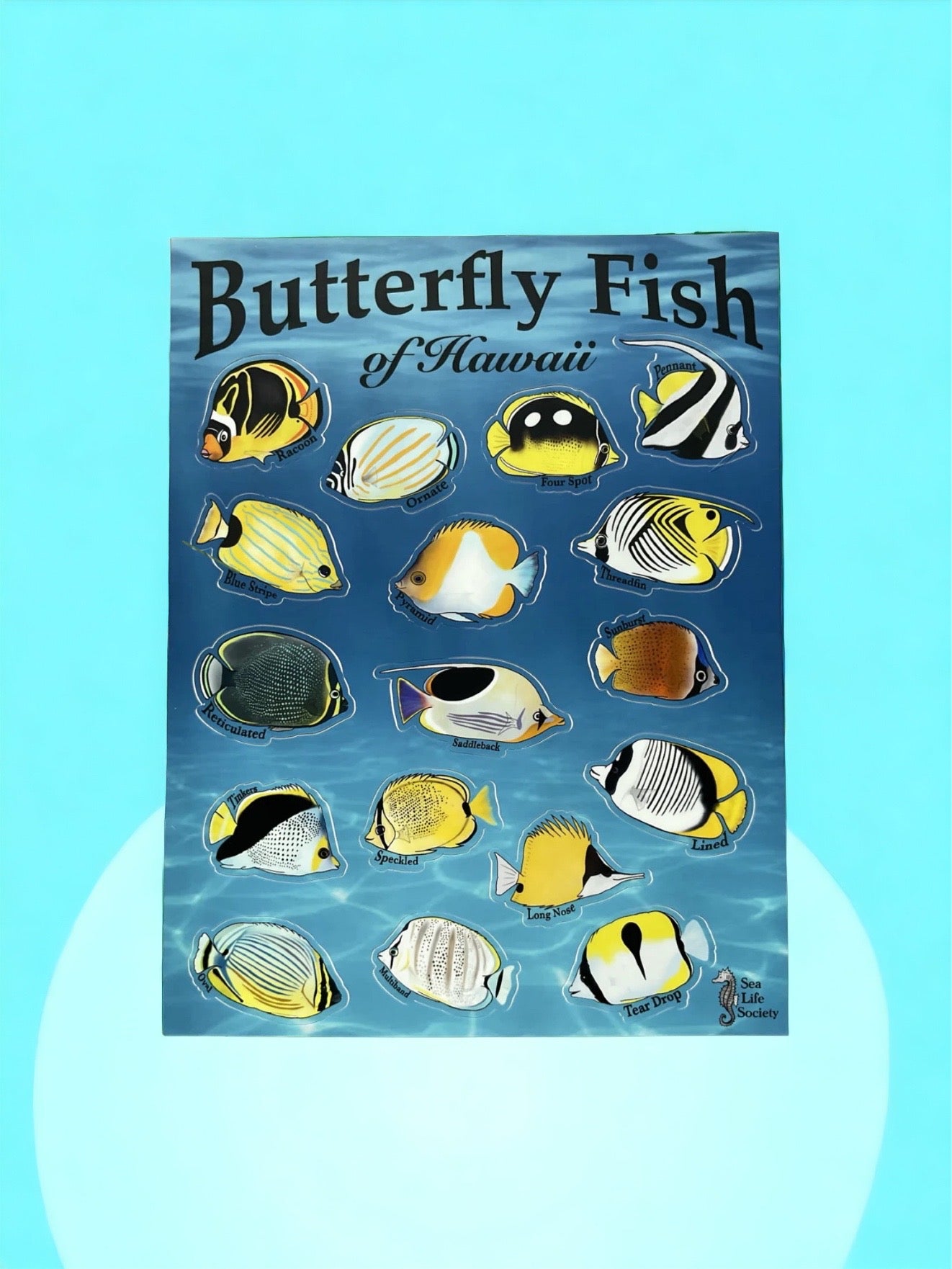 Cute Yellow Blue Butterfly Fish Cartoon' Sticker