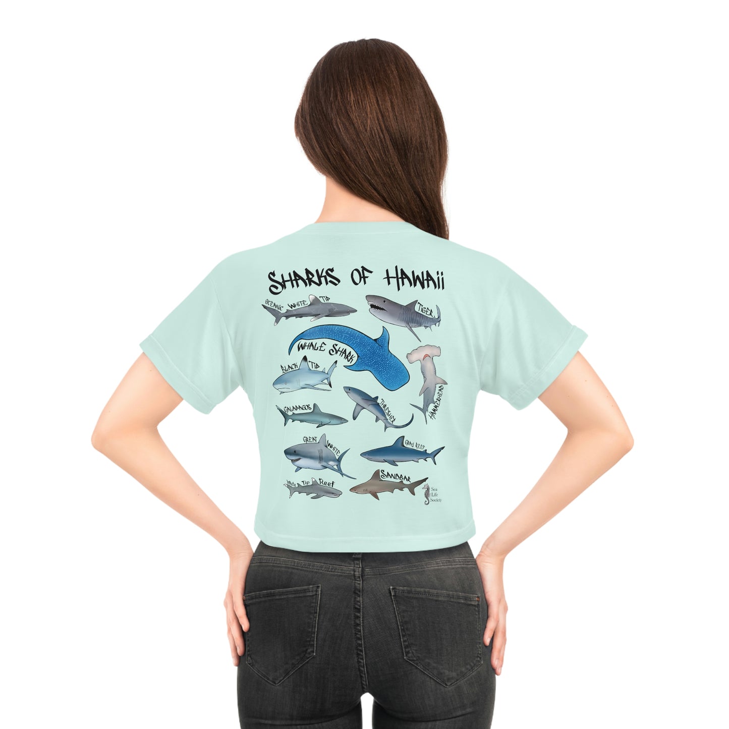 Sharks of Hawaii Crop Tee